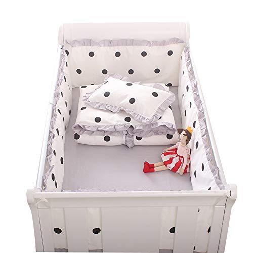 [Espesar] Bebé cuna transpirable Parachoques Almohadillas Liner Cama Cuna Protector, 5 Juegos de parachoques, Cuna Sleep Bumper Almohada, Relleno de rieles, desmontable, Cobertura de 4 lados, Sábana