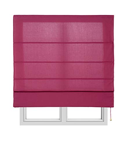 Estores Basic, Stor plegable con varillas, Vino, 90x175cm, estores para ventana, estores plegables.