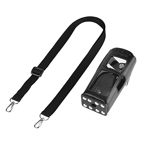 Estuche de radios bidireccionales de Cuero Duro Motorola Funda con Soporte con Hebillas D Correa para el Hombro, Estuche Walkie Talkie para Motorola Tetra MTH600 MTH650