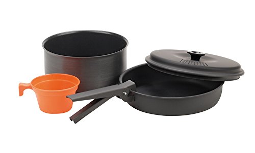 Ferrino POPOTE Mono Hard Anodized Kit de Cocina Acampada y Senderismo, Adultos Unisex, Negro (Black), Talla Única