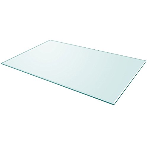 Festnight Tablero de Mesa de Cristal Templado Cuadrado - Color de Transparente Material de Vidrio, 1000x620 mm