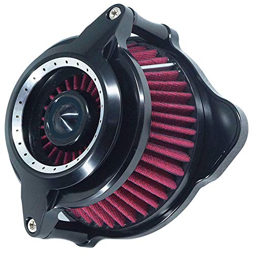 Filtro de Aire Moto Air Cleaner Power Blunt Fresh Air Intake Filter Cnc Kit para Harley Sportster XL 883 XL 1200 2007 - 2018 Fitment - (DESIGN A - Rojo)