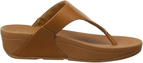 FitFlop Lulu Leather Toepost, Sandalias con Plataforma para Mujer, Marrón (Caramel 098), 37 EU