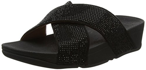 FitFlop Ritzy Slide, Sandalias con Punta Abierta para Mujer, Negro (Black 001), 40 EU