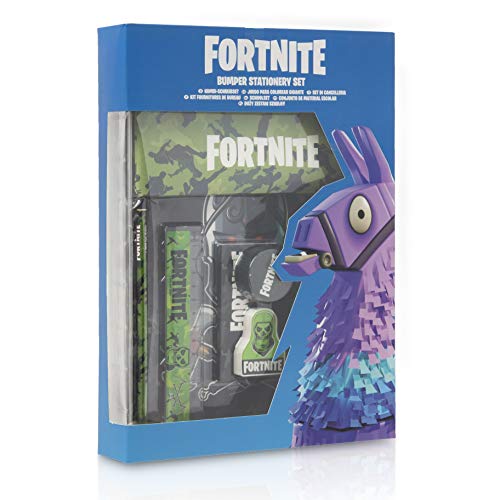 Fortnite Set Papelería Completo para Niños | Set de Papelería 12 Piezas, Material Escolar Edición Limitada Con Cuaderno A4, Estuche Fortnite y Lápices de Colores | Regalo Fortnite Niño