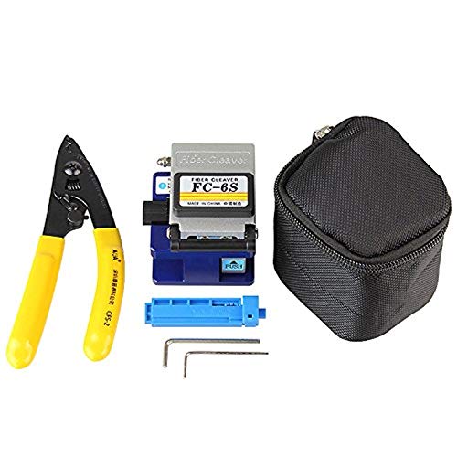 FTTH Kit de herramientas de fibra 3 en 1 con FC-6S Fibra Cleaver y fibra óptica Stripper CFS2