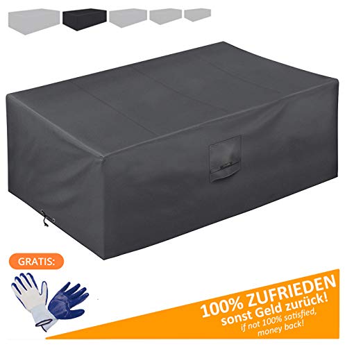 Funda Protectora para Muebles de jardín 242 * 161 * 100 cm-recubierta de PVC-Impermeable/Resistente a los Rayos UV/Impermeable-con Aberturas de ventilación-Bonus: Guantes de jardinería