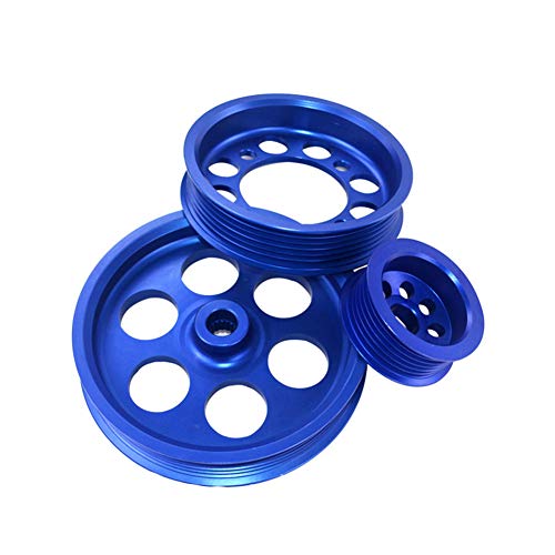 GLYHE 3pcs Poleas del cigüeñal Compatible con 1993 1994 1995 1996 1997 Supra JZA80 2JZG, Cigüeñales y Piezas del Motor,Azul