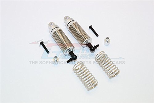 GPM Team Associated RC18T Upgrade Parts Aluminium Front Adjustable Spring Dampers (47mm) with 1.0mm Springs & 0.9mm Spare Springs - 1Pr Set Silver