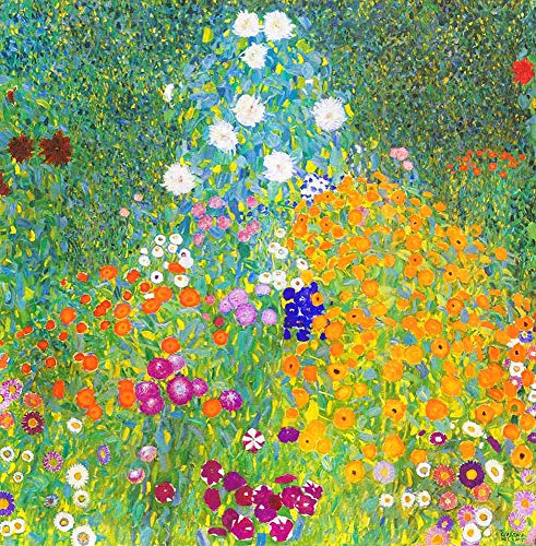 Gustav Klimt - Jardín De Cottage Reproducción Cuadro sobre Lienzo Enrollado 80X80 cm - Paisaje Del Jardín Pinturas Impresións Decoración Muro