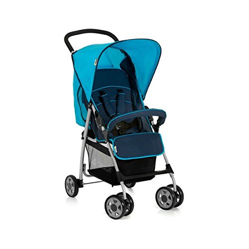 Hauck Sport Silla de paseo ligera y practica para bebes de 0 meses hasta 15 kg, sistema de arnés de 5 puntos, respaldo reclinable, plegable, Azul (Moonlight Capri)