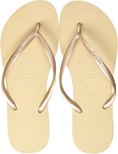 Havaianas Slim Chanclas Mujer, Oro (SandGrey/Light Golden), 39/40 EU