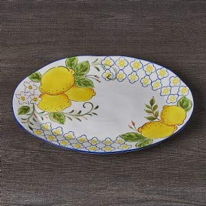 Henriette Bandeja Ovalada de Porcelana Amalfi 40 x 28,5 D15330 Pintado a Mano.