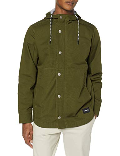 Hurley M Mac A Frame Chaqueta, Hombre, Verde (Olive Canvas), S