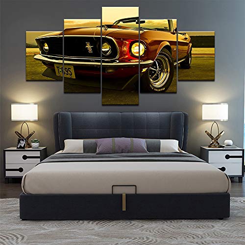 Imagen de arte de pared de impresión HD póster de coche moderno 5 hojas decoración del hogar lienzo imagen sala de estar