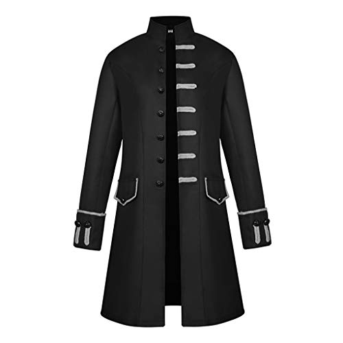 IPOTCH Chaqueta de Hombres Victoriano Levita Gótica Steampunk Apariencia Atractiva Tailcoat - Negro, L