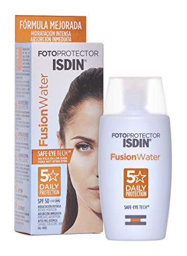 Isdin Fotoprotector Fusion Water SPF 50 - Protector solar facial de fase acuosa para uso diario, 50 ml