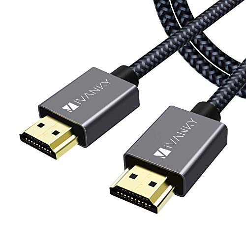 iVANKY Cable HDMI 4K Ultra HD, HDMI 2.0 Cable 18Gbps, Compatible con 4K@60HZ, Ultra HD, 3D, Full HD 1080p, HDR, ARC, Alta Velocidad con Ethernet, PC, Xbox PS3/4, BLU-Ray, Xbox, HDTV - 2M/6,6ft, Negro