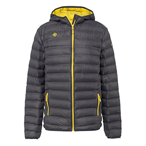 Izas Marbore Chaqueta de Pluma, Hombre, Gris Oscuro / Amarillo, XL