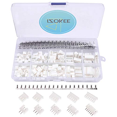 IZOKEE 460pcs JST-XHP Conector Kit con 2,54mm JST-PH 2 / 3 / 4 / 5 / 6 Pin Macho y Hembra JST Conector Cable Enchufe Adaptador Set