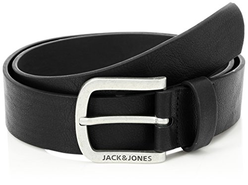 JACK & JONES Jacharry Belt Noos Cinturón, Negro (Black Detail, 80 para Hombre