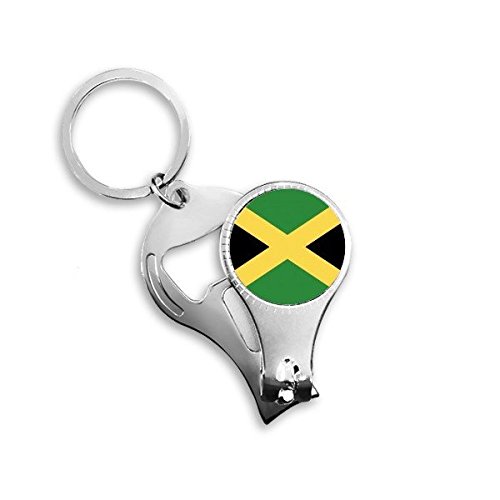 Jamaica bandera nacional América del Norte País Símbolo Patrón Metal clave cadena anillo multifunción Nail Clippers abrebotellas llavero de coche mejor encanto regalo