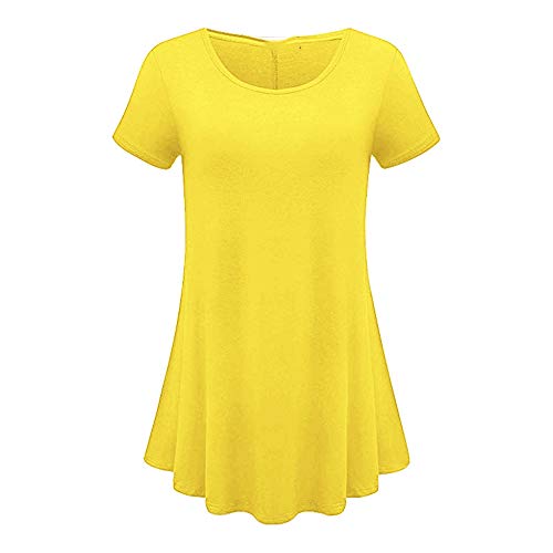 JCZX Primavera OtoñO Nueva Falda Corta Simple Cuello Redondo para Mujer Vestido De Talla Grande