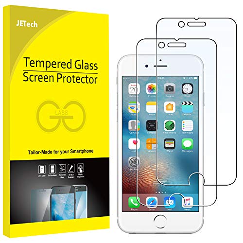 JETech 0803- Protector de Pantalla para iPhone 6s, iPhone 6 4,7, Vidrio Templado, 2 Unidades