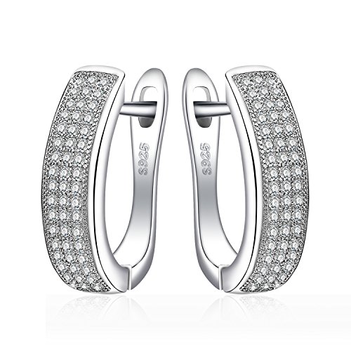 JewelryPalace Pendientes Conjunto de Aro 0.5ct Zirconia Cúbica Aniversario con Canal Eternidad en plata de ley 925