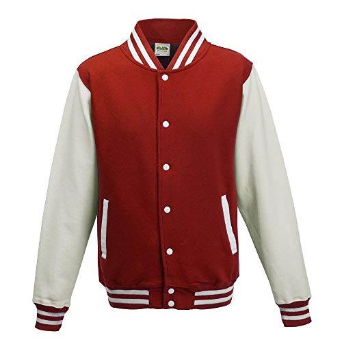 Just Hoods - Chaqueta - Cuello Mao - Manga Larga - Opaco - para Hombre Rojo Fire Red/White Talla:XX-Large