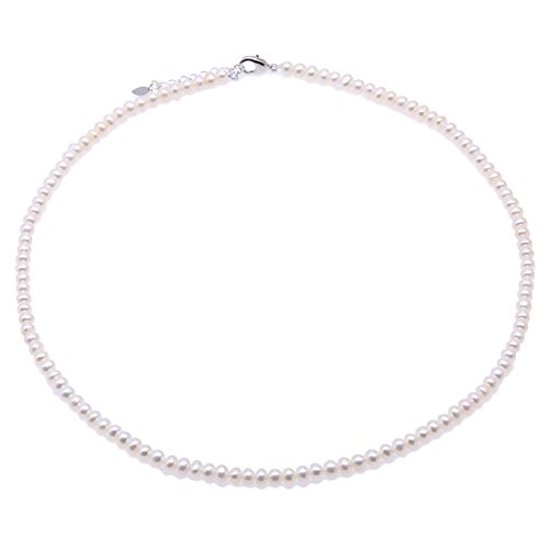 JYX Juegos de Joyas de Perlas Tamaño pequeño 4.5-5.5mm Collar de Perlas Blancas
