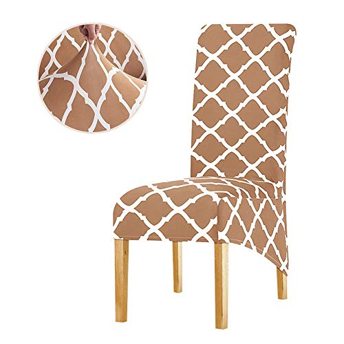 KELUINA 2/4/6 Piezas Fundas Sillas XL Comedor Funda Protectora, Protector Elástico De La Silla Fundas De Los Asientos para El Comedor Banquete De Boda Decoración del Partido (Camello,2 Pack)