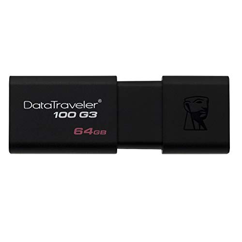 Kingston DataTraveler 100 G3 -DT100G3/64GB, USB 3.0, 3.1 Flash Drive, 64 GB, Negro