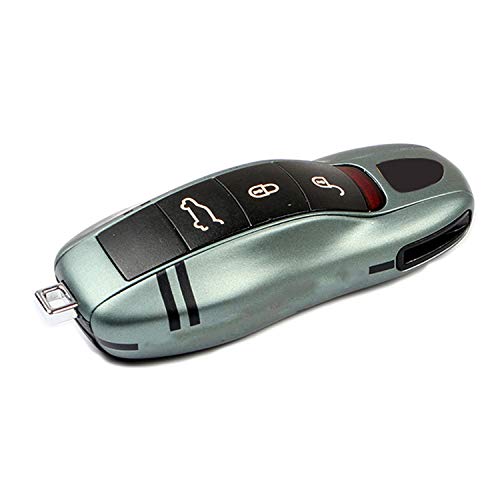 Kwak's Funda para Llave de Coche Compatible para Porsche Panamera 971 Cayenne 9YA Macan 911 718 Boxster Caso de la Llave del Coche Verde Cubierta para Llave de Coche(Verde-A Type)