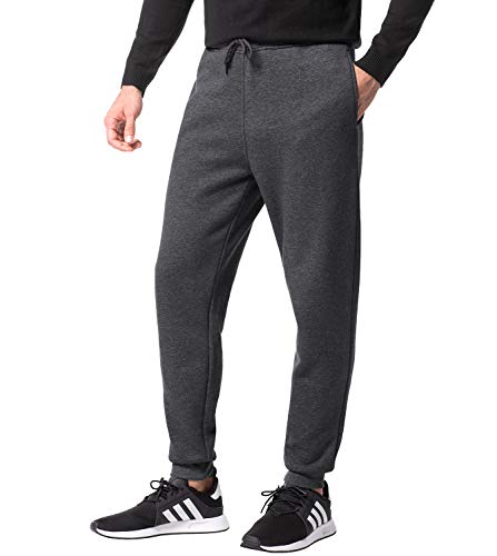 LAPASA Sudadera sin Capucha o Pantalón Deportivo Chándal para Hombre (M (Cintura 81-86, Largo 103 cm), 2.Gris Oscuro)