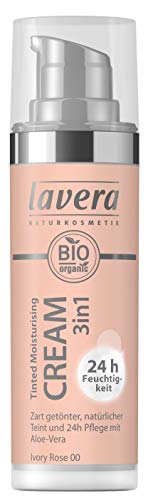 lavera 3en1 Tinted Moisturising Cream 24h -Ivory Rose 00- Crema hidratante ∙ Base de maquillaje ∙ Aloe Vera ∙ Vegan Cosmética Natural Bio Maquillaje Organico 100% Certificado (30 ml)