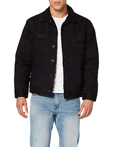 Lee Sherpa Jacket Chaqueta Vaquera, Negro (Black Rinse 47), Large para Hombre