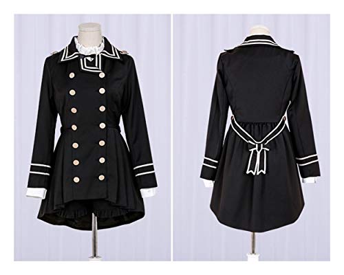 Lolita Traje de Encaje Chaquetón Unisex niñas Militar Trajes Uniforme Escudo for el Estudiante de la Blusa + Cortos + Chaqueta de Traje de Cola Shorts Bermudas