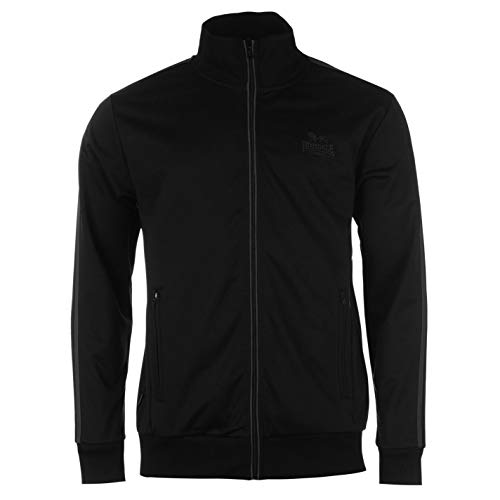 Lonsdale - Chaqueta deportiva casual con cierre de cremallera para hombre negro / carbón Medium