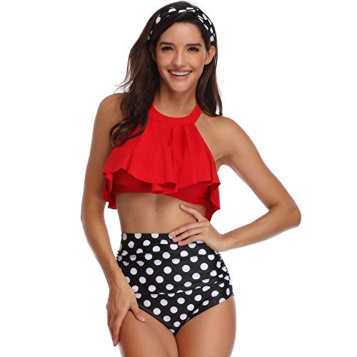 Lover-Beauty Ropa de Baño Mujer con Niña Dos Piezas Floral Playa Verano Bikini Conjuntos Madre-Hija O Hermana-Hija Fiesta Verano Vacación Vintage Push Up Cintura Alto