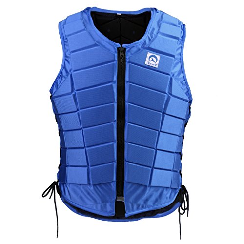 MagiDeal Chaleco de Equitación de Acolchado Ropa de Seguridad de Deporte Protector Corporal Accesorio de Hípica para Adultos y Niños - Azul Mujer, S