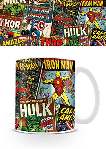 Marvel MG23444 8 x 11,5 x 9,5 cm Retro Cubiertas Taza de cerámica, Multi-Color