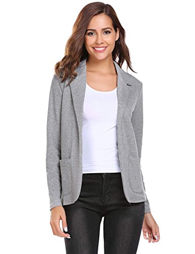 Meaneor Chaqueta Corta Manga Larga Blazer de Elegante Oficina Femenina Capa Cazadoras Abrigos para Mujer