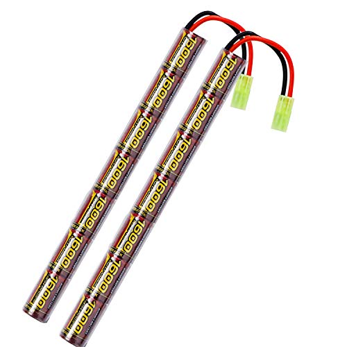 melasta 2pack 2 / 3A 8.4V NIMH Airsoft Batería 1600mAh Batería Tipo Stick con Conector Mini Tamiya para Pistola Airsoft AK47 MP5K RPK PKM