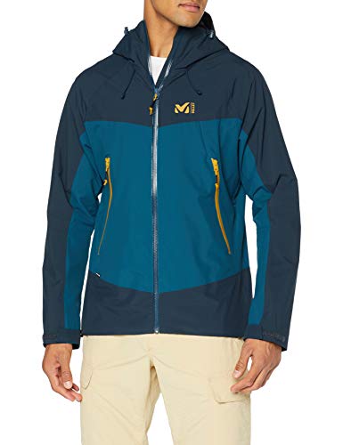 MILLET IRO Jkt Chaqueta Impermeable, Hombre, Orion Blue/Emerald, L