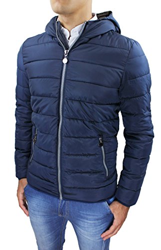 Mithic Collezioni Chaleco Plumón Hombre Azul Invierno Bomber Chaqueta Casual Slim Fit con Capucha Turquesa XX-Large