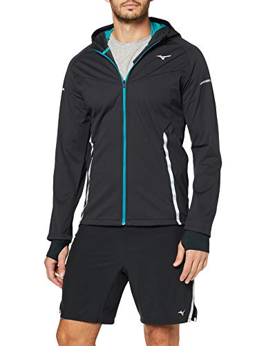 Mizuno Hineri BT Softshell Chaqueta, Hombre, Negro, Medium