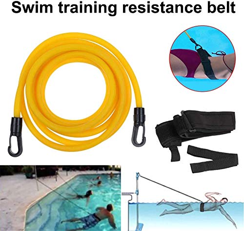 MOPKJH Cinturones de Entrenamiento para natación-Correa Fija para Nadar, Correa estática para Nadar, Bandas de Resistencia para Cuerdas de Buceo Yellow