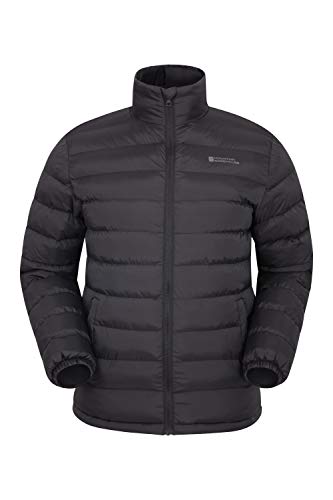 Mountain Warehouse Vista Chaqueta Acolchada para Hombre - Impermeable, Acolchada y Abrigada - Ideal para Viajes de Primavera y Verano, Acampada, Senderismo Negro M