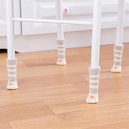 MXECO Protector de Cubierta de Muebles de Piso Silla de Punto Cute Cat Paw Table Leg Foot Foot Sock Sleeve Cover Festival Party Home Decor